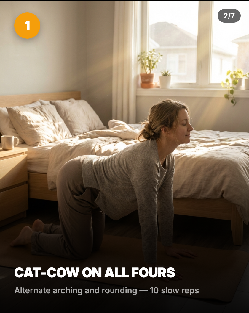 Cat-cow pose for sciatica — on hands and knees alternating between arching and rounding spine