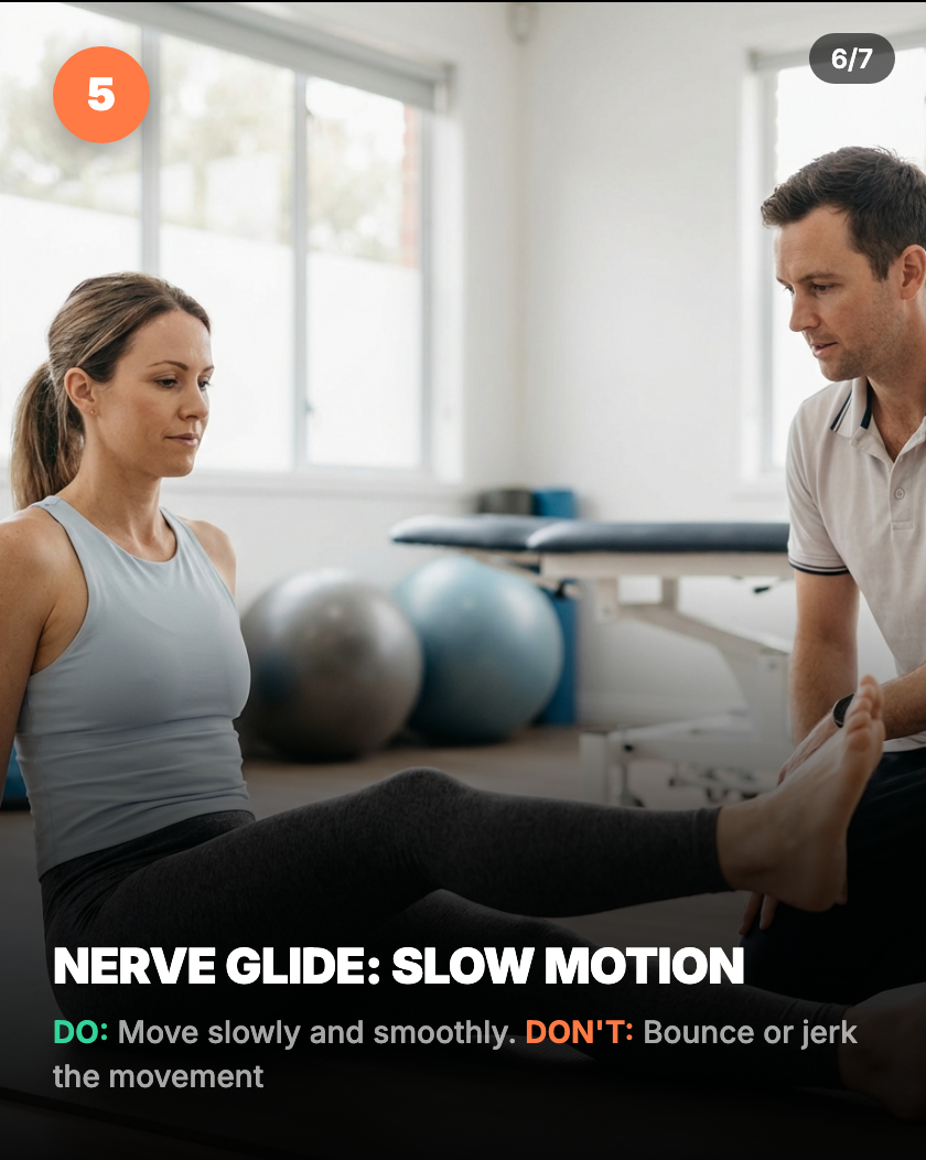 Nerve glide correct form — slow, controlled movement